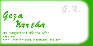 geza martha business card